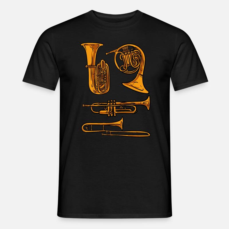 Trompete Horn Posaune - Männer T-Shirt - Schwarz