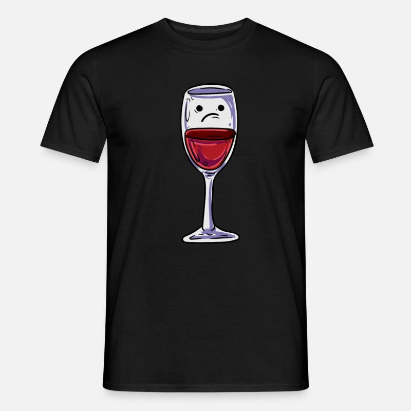 Glas Rotwein Wein - Männer T-Shirt - Schwarz
