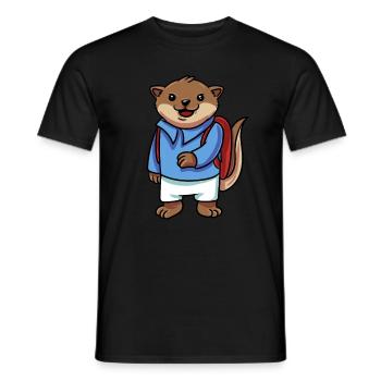 Otter goes to school - Men's T-Shirt - black - Front - AI Model Male 178 light (178cm)