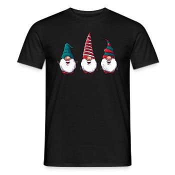 Cute Christmas Gnomes - Men's T-Shirt - black - Front - AI Model Male 178 light (178cm)