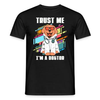 Veterinary Trust Me I'm Retro Doctor Veterinarian - Männer T-Shirt - Schwarz - Vorne - AI Model Male 178 light (178cm)