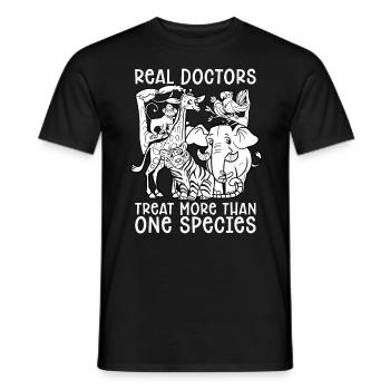 Veterinary Real Doctors Treat Animals Veterinarian - Men's T-Shirt - black - Front - AI Model Male 178 light (178cm)