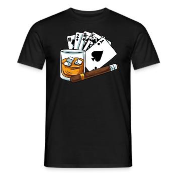 Whisky glass - Men's T-Shirt - black - Front - AI Model Male 178 light (178cm)
