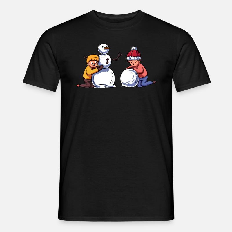 Kinder Schneemann - Männer T-Shirt - Schwarz
