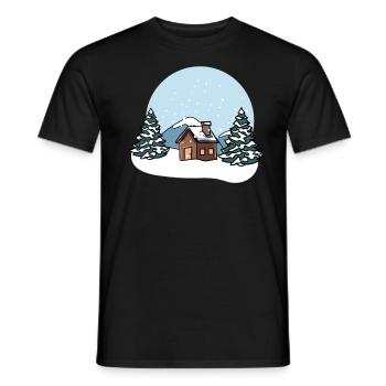 Winterlandschaft Schnee - Männer T-Shirt - Schwarz - Vorne - AI Model Male 178 light (178cm)