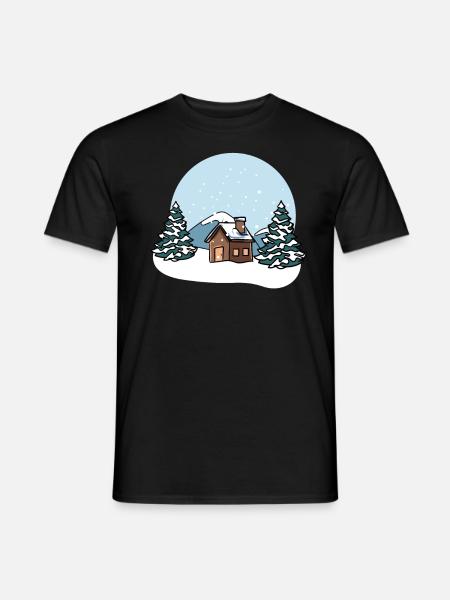 Winter landscape snow - Men's T-Shirt - black