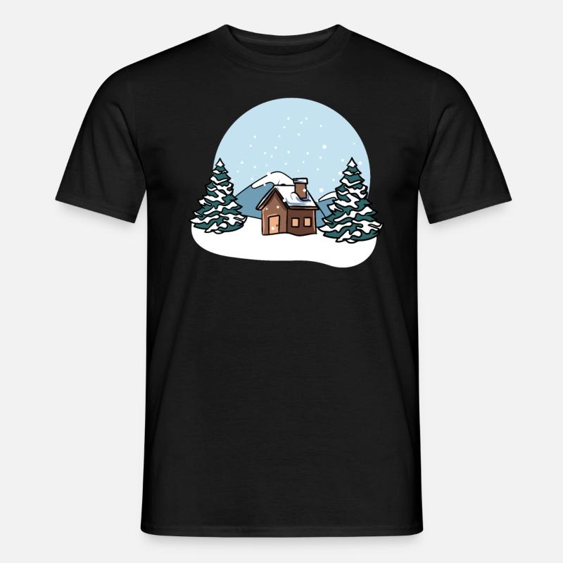 Winterlandschaft Schnee - Männer T-Shirt - Schwarz