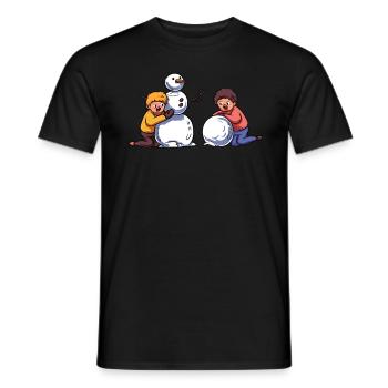 Snowman - Men's T-Shirt - black - Front - AI Model Male 178 light (178cm)