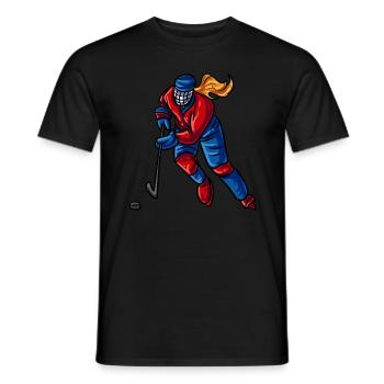 Eishockeyspielerin Eishockey Mädchen - Männer T-Shirt - Schwarz - Vorne - AI Model Male 178 light (178cm)