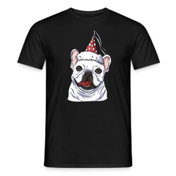 Français Bulldog - T-shirt homme - noir - Devant - AI Model Male 178 light (178cm)