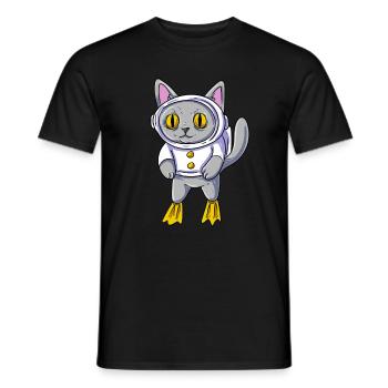 Unterwasser Katze Tauchen Taucher - Männer T-Shirt - Schwarz - Vorne - AI Model Male 178 light (178cm)
