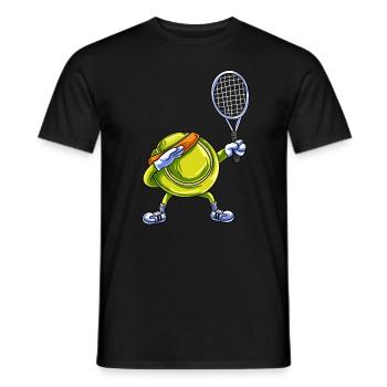 Tennisball Tennisspieler Tennisplatz - Männer T-Shirt - Schwarz - Vorne - AI Model Male 178 light (178cm)