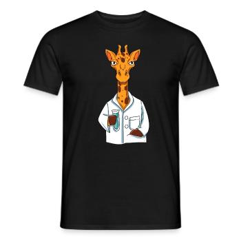 Giraffe Wissenschaftlerin - Männer T-Shirt - Schwarz - Vorne - AI Model Male 178 light (178cm)