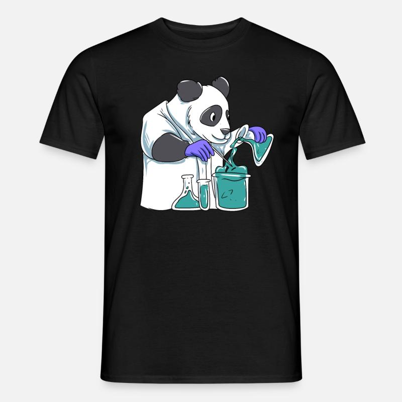Panda Wissenschaftler - Männer T-Shirt - Schwarz