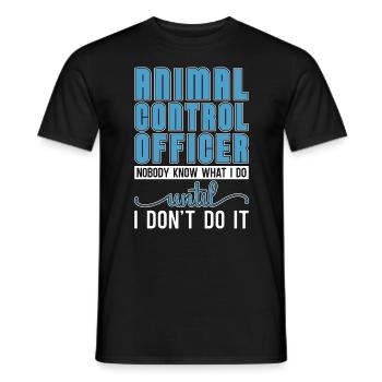 Officier animalier Gardien de chiens de contrôle des animaux - T-shirt homme - noir - Devant - AI Model Male 178 light (178cm)