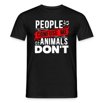 Animal Officer Les gens me confondent Officier des animaux - T-shirt homme - noir - Devant - AI Model Male 178 light (178cm)
