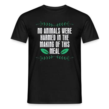 Chef végétalien Aucun animal n’était un chef végétalien à base de plantes - T-shirt homme - noir - Devant - AI Model Male 178 light (178cm)