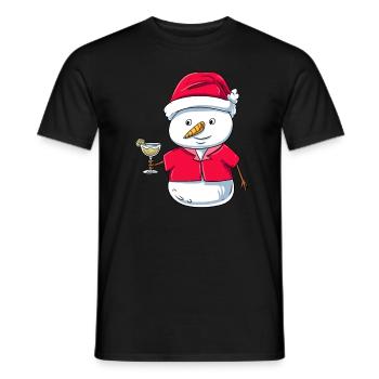 Snowman Xmas - Men's T-Shirt - black - Front - AI Model Male 178 light (178cm)
