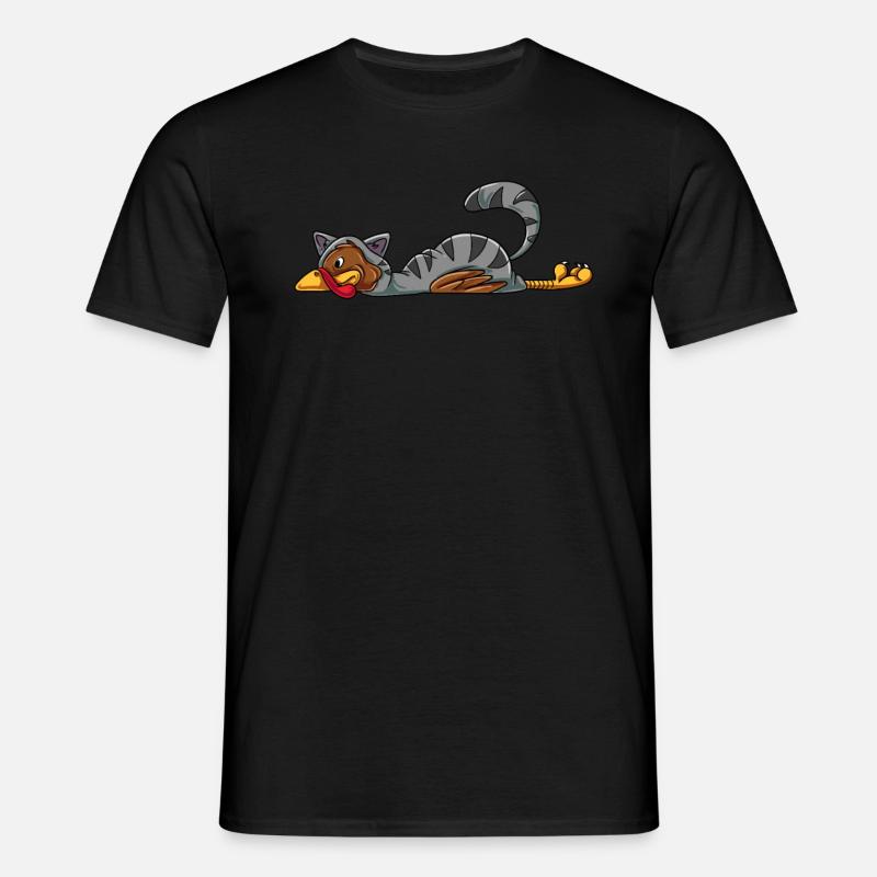 Truthahn Katze - Männer T-Shirt - Schwarz