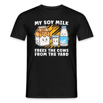 Veganism My Soy Milk Frees Plant Based Vegan Lover - Männer T-Shirt - Schwarz - Vorne - AI Model Male 178 light (178cm)