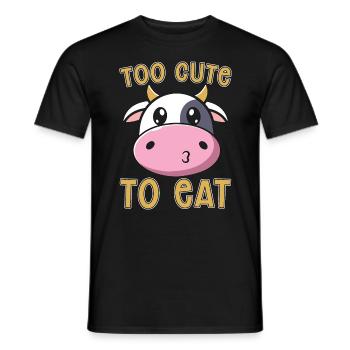 Veganism Too Cute To Eat Vegetarians Vegan Lover - Männer T-Shirt - Schwarz - Vorne - AI Model Male 178 light (178cm)