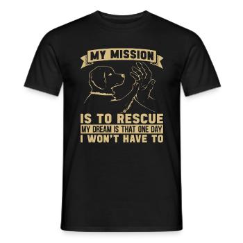 Abandoned Pets My Mission Is To Adopt Animal Lover - Men's T-Shirt - black - Front - AI Model Male 178 light (178cm)