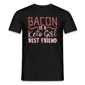 Ketogenic Diet Bacon Is A Keto Girl's Ketosis Keto - Men's T-Shirt - black - Front - AI Model Male 178 light (178cm)