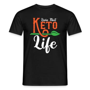 Régime cétogène Livin que l’amateur de nourriture saine Keto - T-shirt homme - noir - Devant - AI Model Male 178 light (178cm)