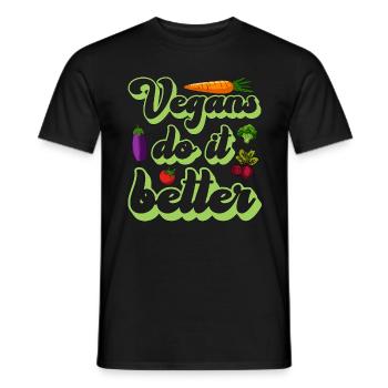 Vegan Diet Vegans Do It Meat Free Vegan Diet Lover - Men's T-Shirt - black - Front - AI Model Male 178 light (178cm)