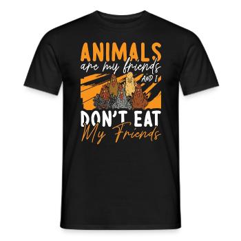 Animal Welfare Animals Are My Friends Adopt Foster - Männer T-Shirt - Schwarz - Vorne - AI Model Male 178 light (178cm)