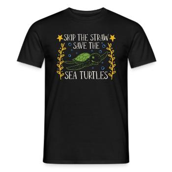 Conservationist Skip The Straw Conserve Wildlife - Men's T-Shirt - black - Front - AI Model Male 178 light (178cm)