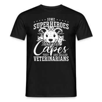 Vétérinaire Certains super-héros ne portent pas d’étudiant vétérinaire - T-shirt homme - noir - Devant - AI Model Male 178 light (178cm)