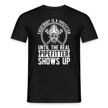 Pipefitter Everybody Is A Pipefitter Until Laborer - Men's T-Shirt - black - Front - AI Model Male 178 light (178cm)