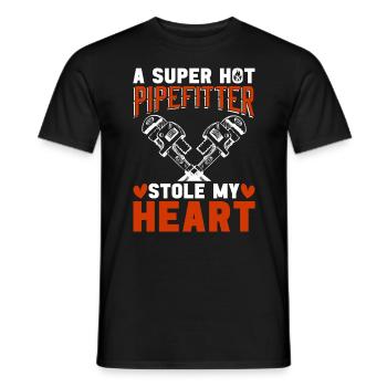 Pipefitter A Super Hot Pipefitter Stole Repair Man - Men's T-Shirt - black - Front - AI Model Male 178 light (178cm)