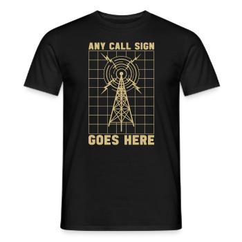 Radio amateur Tout indicatif d’appel va opérateur de tour radio - T-shirt homme - noir - Devant - AI Model Male 178 light (178cm)