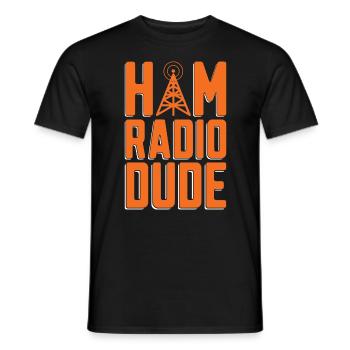 Ham Radio Dude Radio Frequency Ham Radio Operator - Men's T-Shirt - black - Front - AI Model Male 178 light (178cm)
