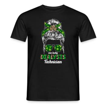 Dialysis Technician One Lucky Dialysis Nephrology - Men's T-Shirt - black - Front - AI Model Male 178 light (178cm)