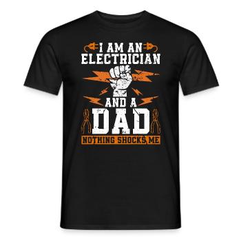 Electronics Repair I'm An Electrician And Inductor - Men's T-Shirt - black - Front - AI Model Male 178 light (178cm)
