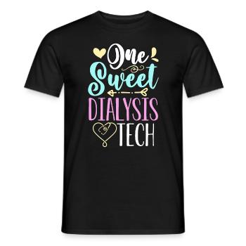 Dialysis Technician One Sweet Nurse Dialysis Tech - Men's T-Shirt - black - Front - AI Model Male 178 light (178cm)