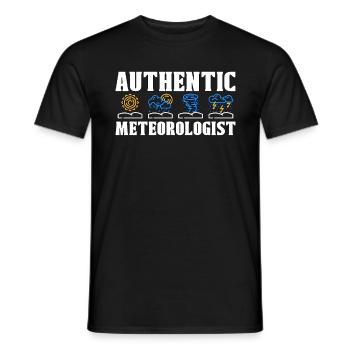 Meteorology Authentic Meteorologist Loves Forecast - Men's T-Shirt - black - Front - AI Model Male 178 light (178cm)