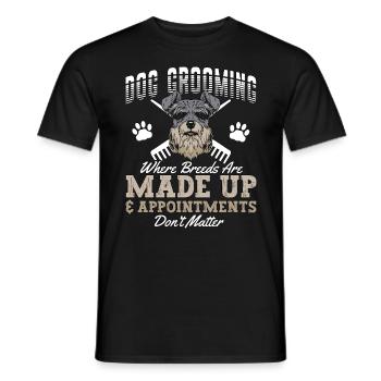 Toiletteur pour animaux de compagnie toilettage de chien Où toiletteur de salon pour animaux de compagnie - T-shirt homme - noir - Devant - AI Model Male 178 light (178cm)