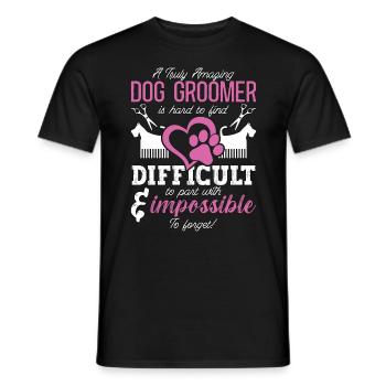 Toiletteur pour animaux de compagnie Un toiletteur de salon pour chiens vraiment incroyable - T-shirt homme - noir - Devant - AI Model Male 178 light (178cm)