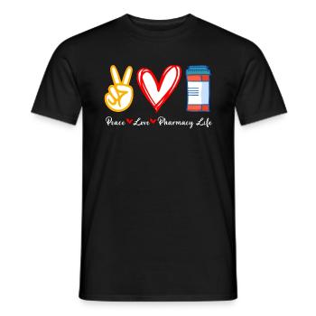 Technicien en pharmacie Peace Love Medicine Pharmacien - T-shirt homme - noir - Devant - AI Model Male 178 light (178cm)