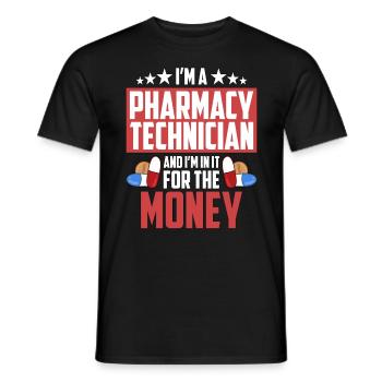 Je suis technicien en pharmacie et pharmacien en médecine - T-shirt homme - noir - Devant - AI Model Male 178 light (178cm)