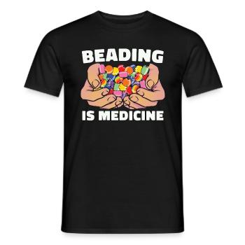 Beading Is Medicine Jewelry Making Beadwork Beader - Men's T-Shirt - black - Front - AI Model Male 178 light (178cm)