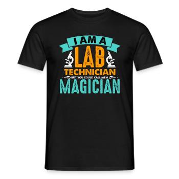Technicien de laboratoire Je suis un technicien de laboratoire mais un scientifique - T-shirt homme - noir - Devant - AI Model Male 178 light (178cm)
