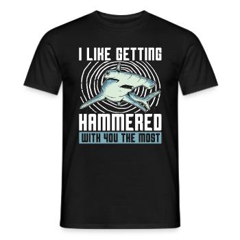 Marine Biology I Like Getting Hammered Underwater - Men's T-Shirt - black - Front - AI Model Male 178 light (178cm)
