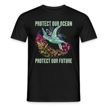 Marine Biology Protect Our Ocean Loves Marine Life - Men's T-Shirt - black - Front - AI Model Male 178 light (178cm)