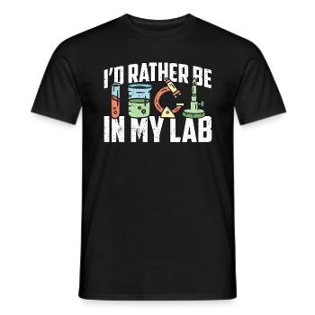 Lab Technician I'd Rather Be In Healthcare Medical - Men's T-Shirt - black - Front - AI Model Male 178 light (178cm)
