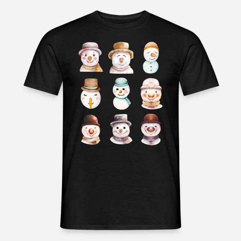 Snowman Faces - Men's T-Shirt - black